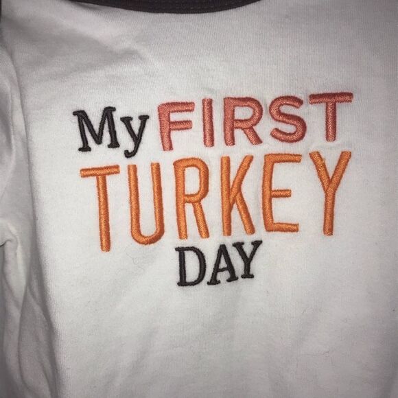 NEW! Carters "My First Turkey Day" Bodysuit-9 M - Picture 4 of 8